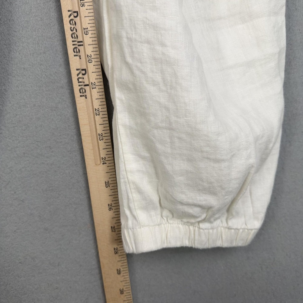 Athleta Pants Womens 22 White Cabo Linen Jogger Pockets Summer Resort Beach - Picture 14 of 16